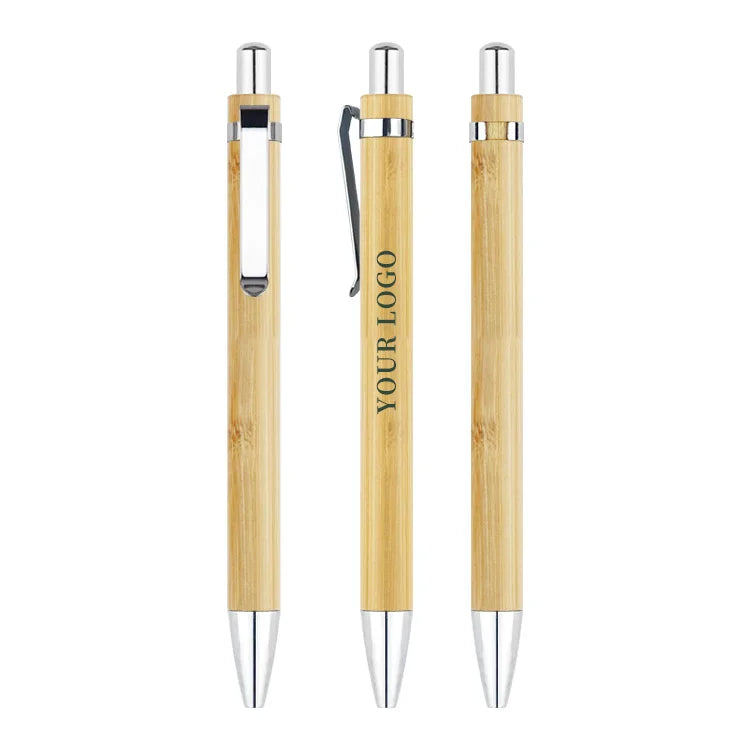 Custom Bamboo Pens with Laser Engraved Logo | Eco-Friendly, 100 MOQ, 1.0mm