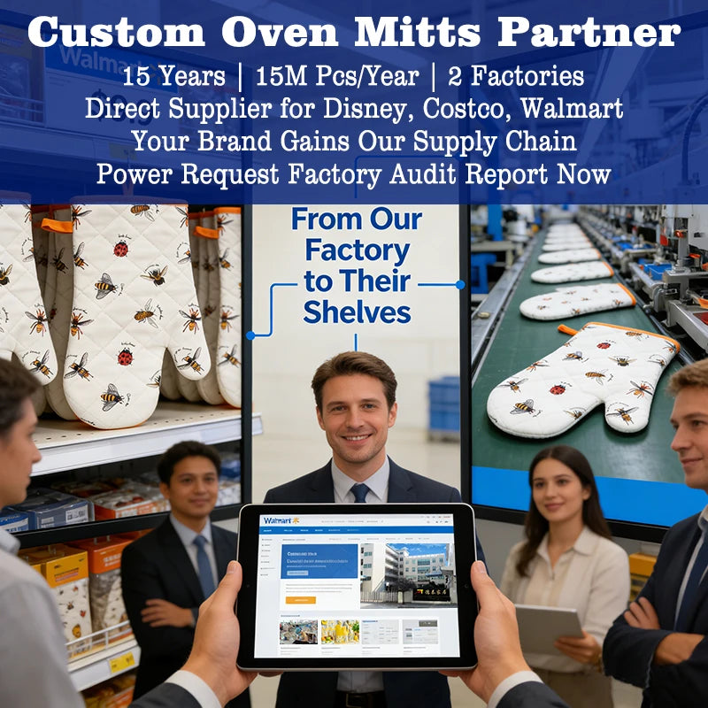 Custom Cotton Oven Gloves 2.0kg | Heat Resistant Kitchen Bakeware | Bulk Supply