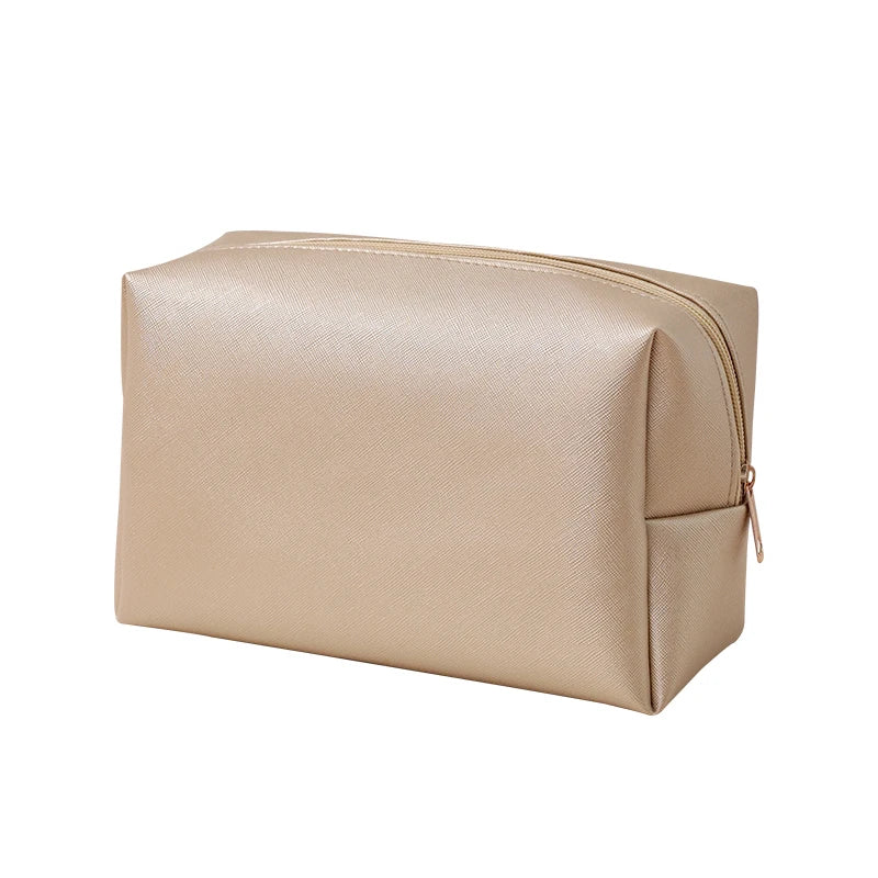 Custom logo Minimalist PU Makeup Pouch for Travel and Daily Toiletry Storage