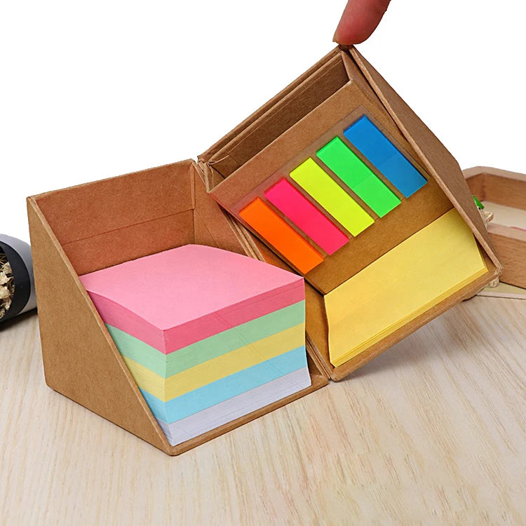 Custom Kraft Paper Desk Organizer | Eco-Friendly | Sticky Note Holder | 500pc MOQ