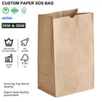 Custom Kraft Paper Bags 100% Recycled | Logo Printing | Restaurant Takeout
