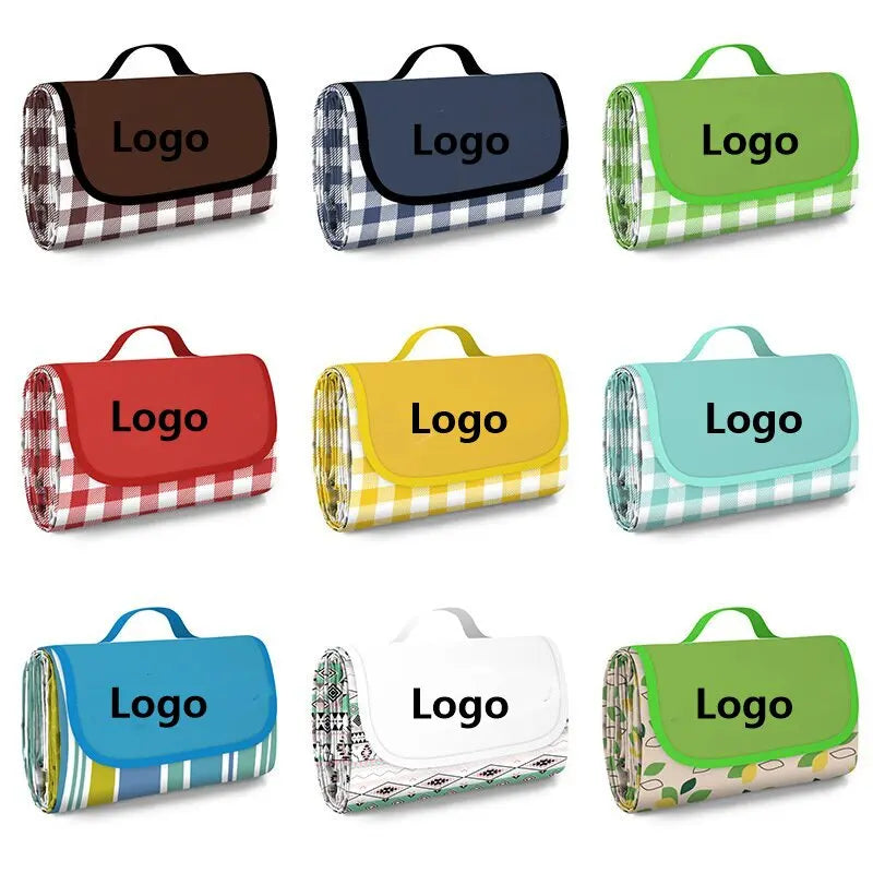 Custom Waterproof Picnic Blanket with Logo | 2 MOQ, Oxford Cloth, Beach & Camping