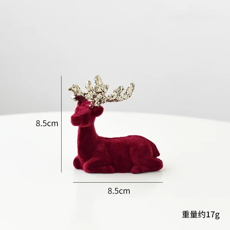 Flocked Reindeer Ornaments with Glitter Antlers Wholesale | MOQ 5