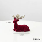 Flocked Reindeer Ornaments with Glitter Antlers Wholesale | MOQ 5