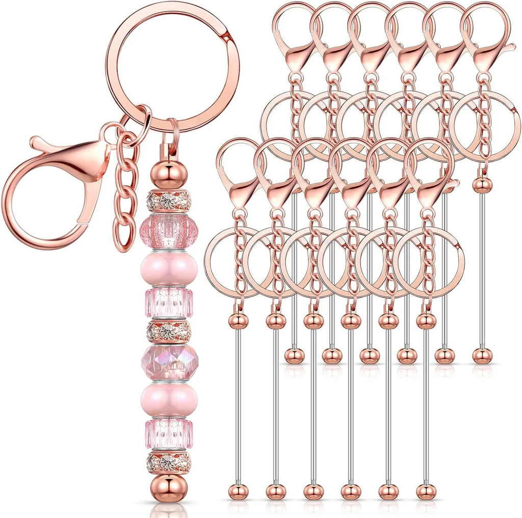 Custom DIY Beadable Keychain Kit | Metal Bars & Silicone Beads | MOQ 10