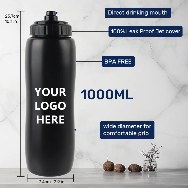 Sports Water Bottle 1L BPA-Free Cycling Bottle with Custom Logo
