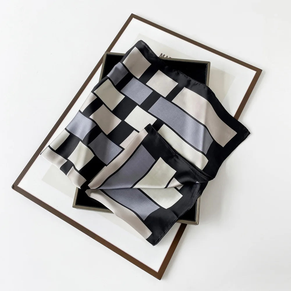 Square Silk Scarf | Digital Print | Custom Logo | 100 MOQ | Women's Fashion