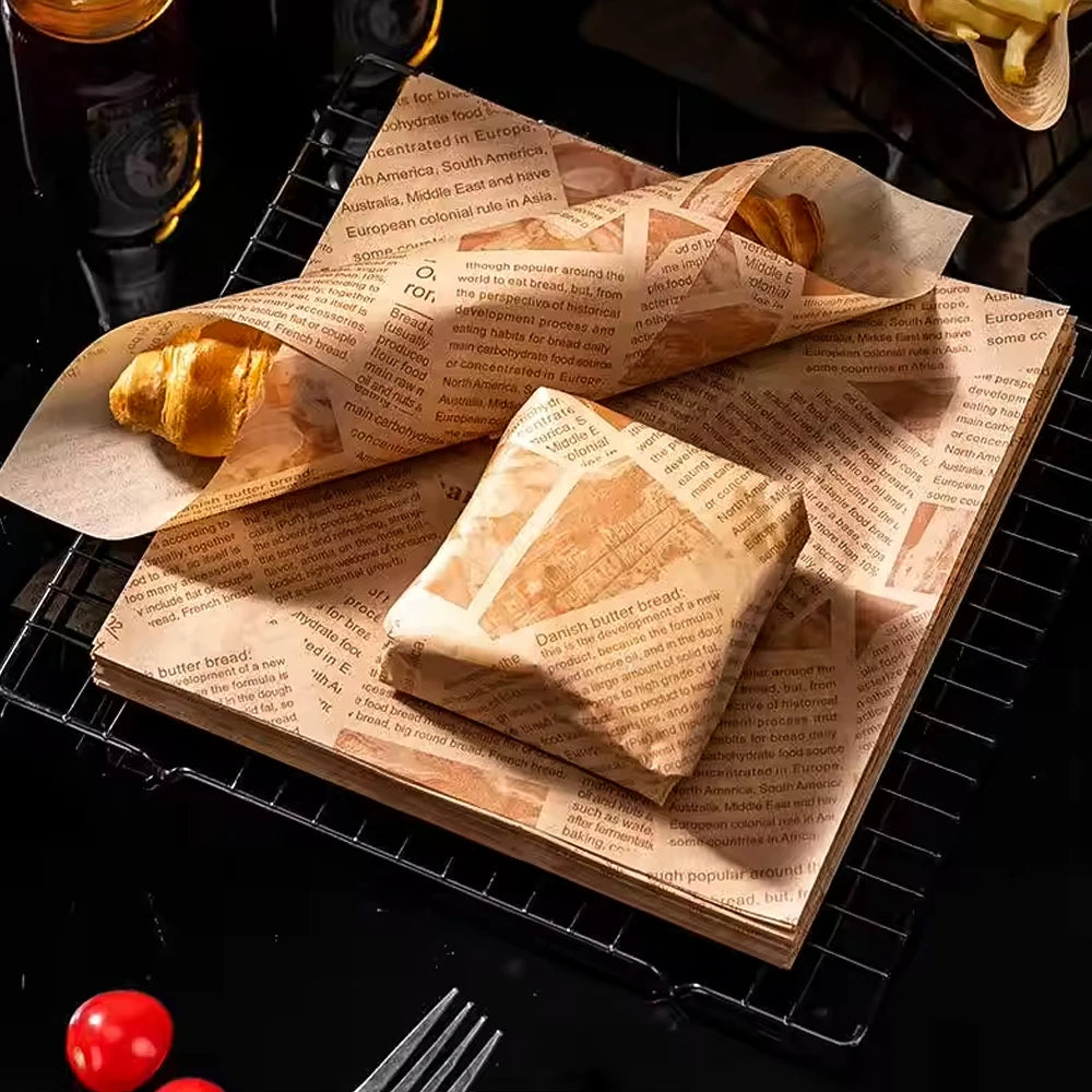 Custom FDA Compliant Greaseproof Wrapping Paper | 10,000 MOQ, 7 Materials, Full Color