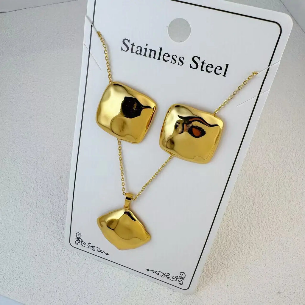 Custom 18K Gold Plated Stainless Steel Jewelry Set | MOQ 2