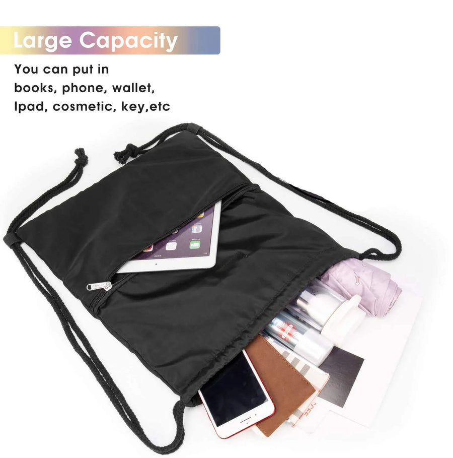 Custom 210d Polyester Waterproof Drawstring Bag | Bulk Logo Print & Team Sports Use
