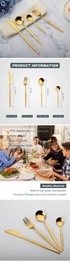 Custom Matte Finish Flatware Set — 7-Day Lead, 100 MOQ, 7 Colors