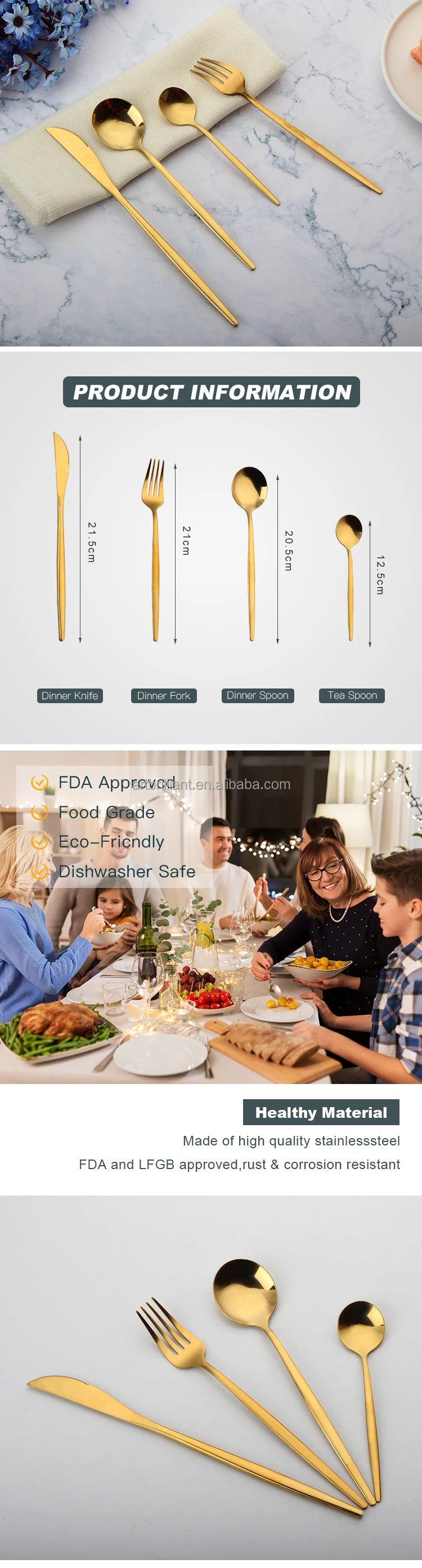Custom Matte Finish Flatware Set — 7-Day Lead, 100 MOQ, 7 Colors