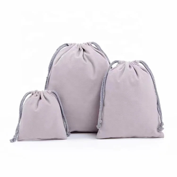 Custom Canvas Drawstring Bags with Logo | 100 MOQ for Jewelry & Gift Packaging