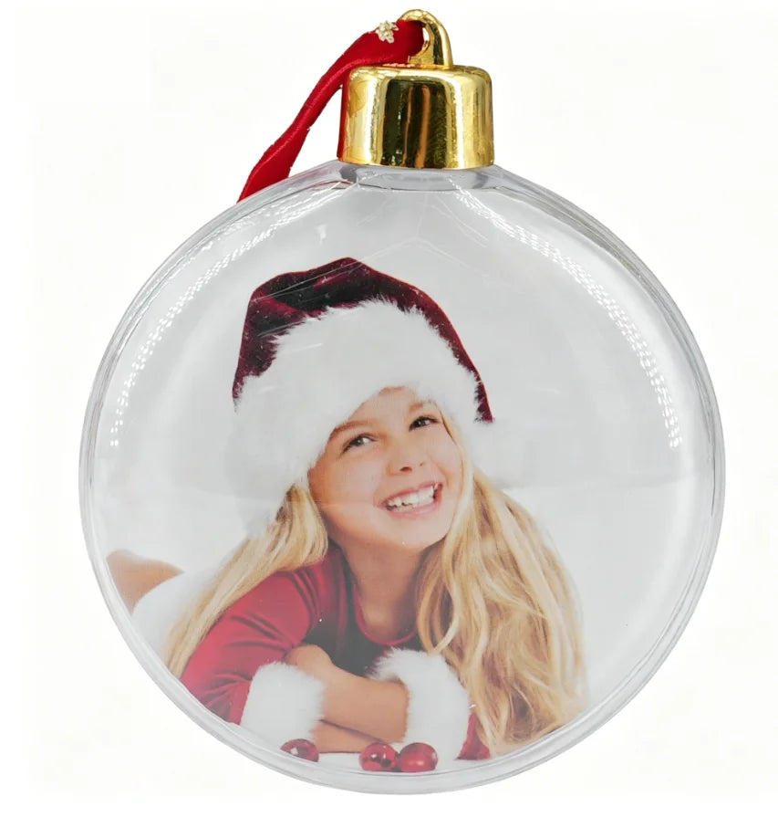 Custom Christmas Photo Baubles with Logo Wholesale | MOQ 50