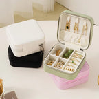 Custom PU Leather Mini Zipper Jewelry Box with Logo | MOQ 20
