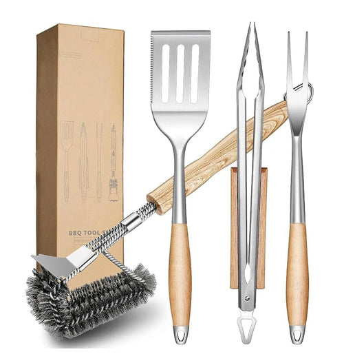 Custom Wood Handle BBQ Tool Set with Giftbox | Bulk Procurement Accessories