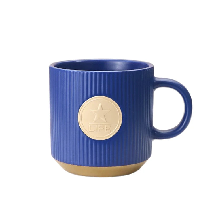 3D Embossed Metal Logo Mugs | 300 MOQ | 15-Day Lead Time