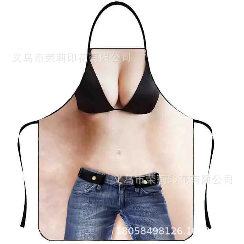 Waterproof Polyester Apron | 3D Printed Cartoon Barbecue Apron