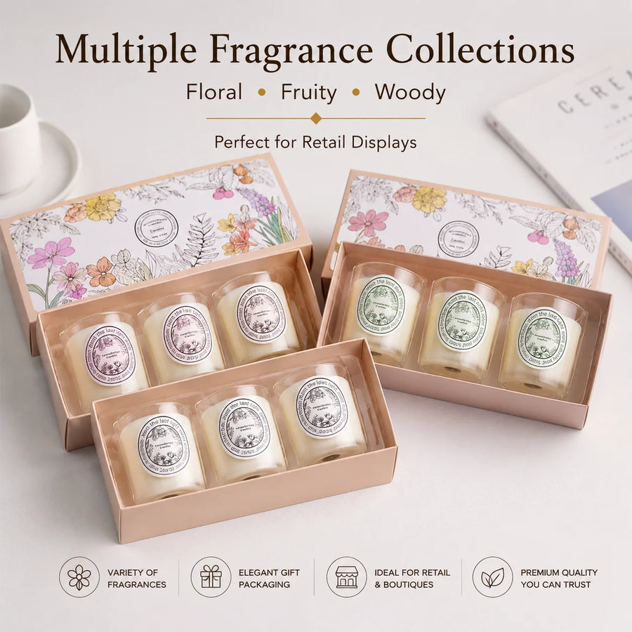 Soy Wax Candle Gift Set | 3-Piece | Custom Packaging from 500 MOQ