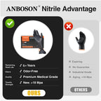 510K Certified Nitrile Gloves 9" Black | Medical Food Tattoo Safety | Bulk Wholesale