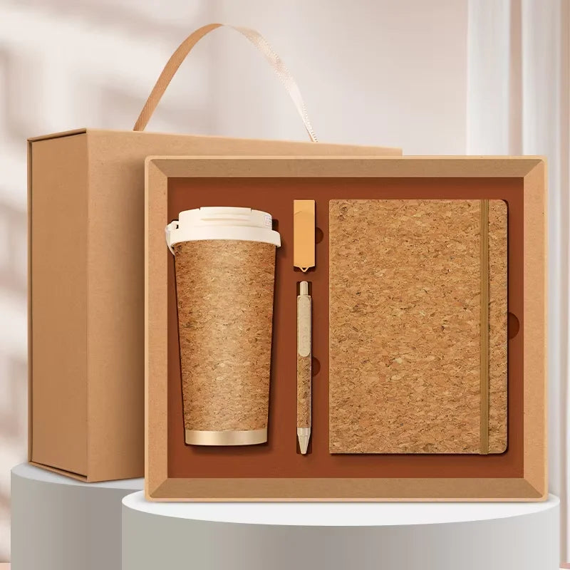 Custom Wooden Notebook Gift Set with Logo | 10 MOQ