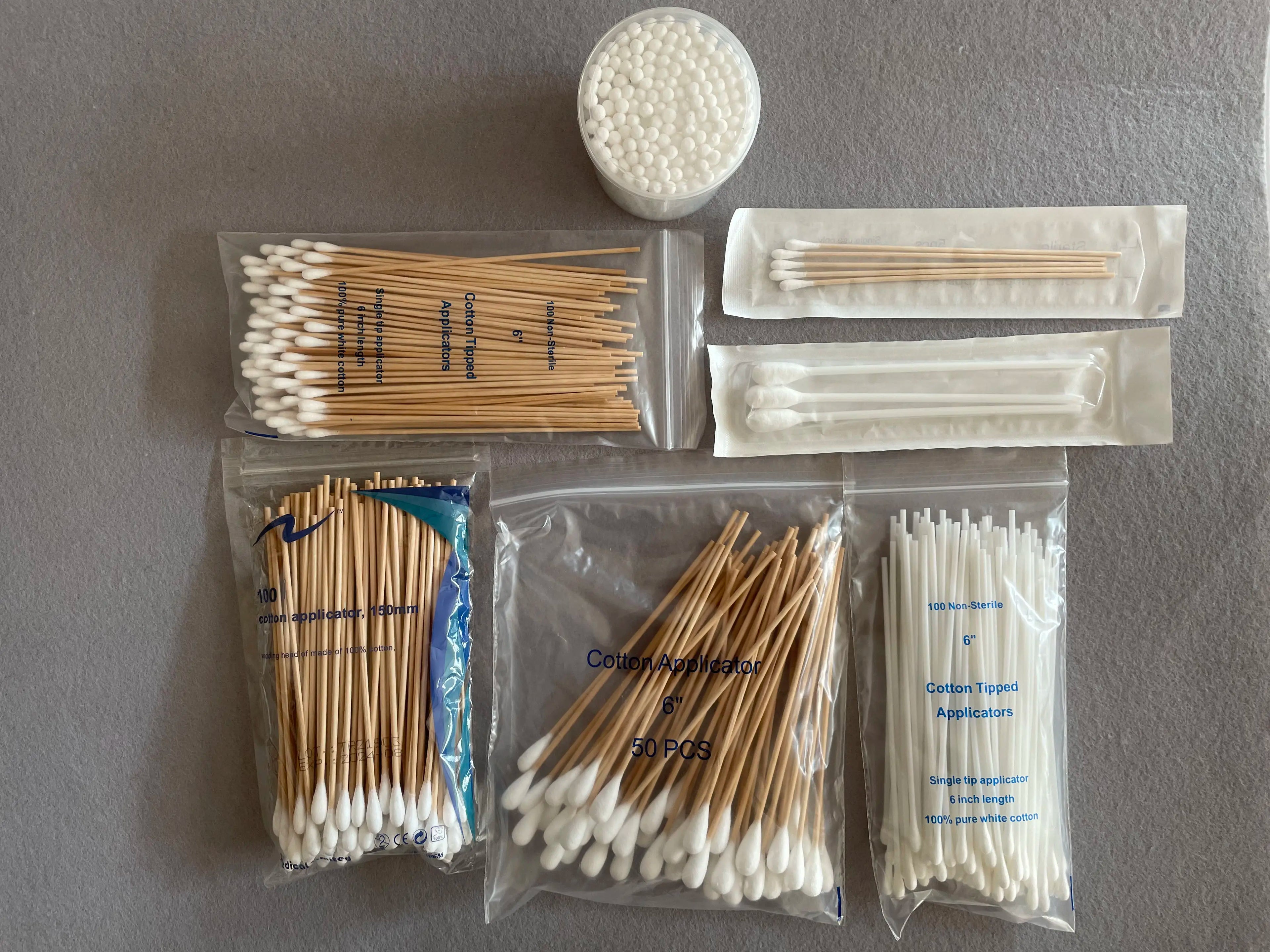 Medical-Grade Cotton Swabs CE0197 ISO13485 | Bamboo/Wood/Plastic Sticks | 15-Day Lead Time