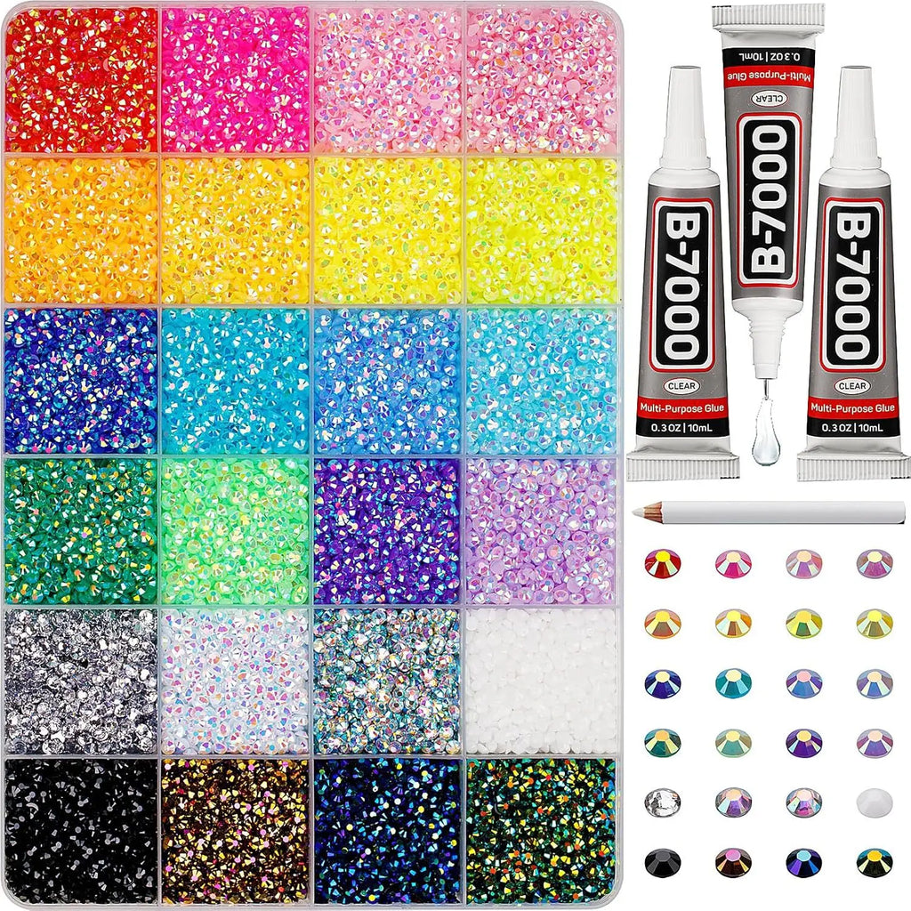 40 Color Resin Rhinestone Set 3mm | 14 Facets | DIY Nail Art Craft
