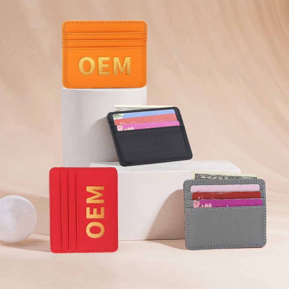 Custom PU Leather RFID Wallet | Soft Cow Pebble Credit Card Holder for Men Women | Bulk Corporate Gifts