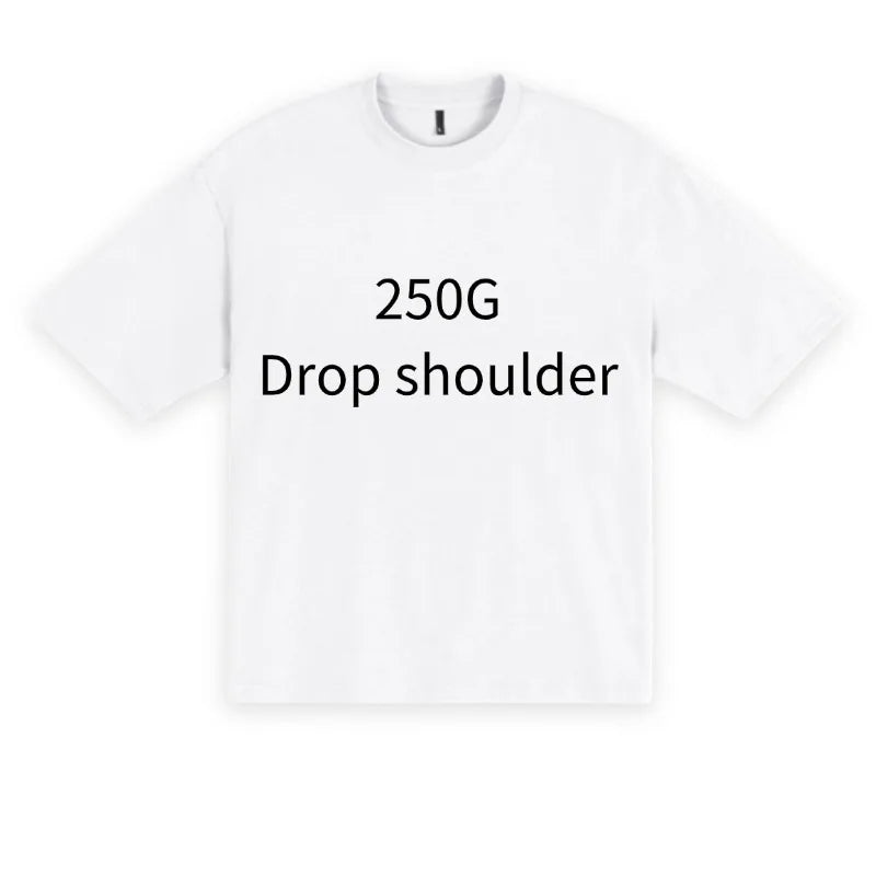 Custom Logo Heavyweight Oversized Cotton T-Shirt (250 GSM, Drop Shoulder)