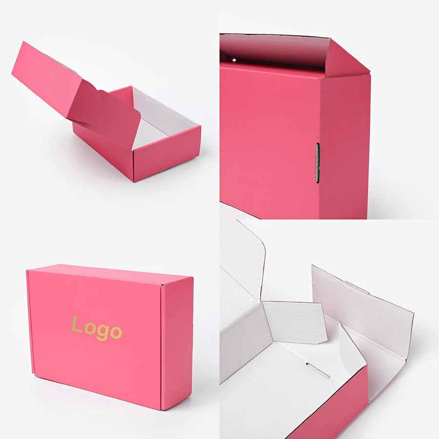 Custom Pink Corrugated Boxes: 1,000 MOQ, 30-Day Lead, Matt Lamination | Embossing Shipping Packaging