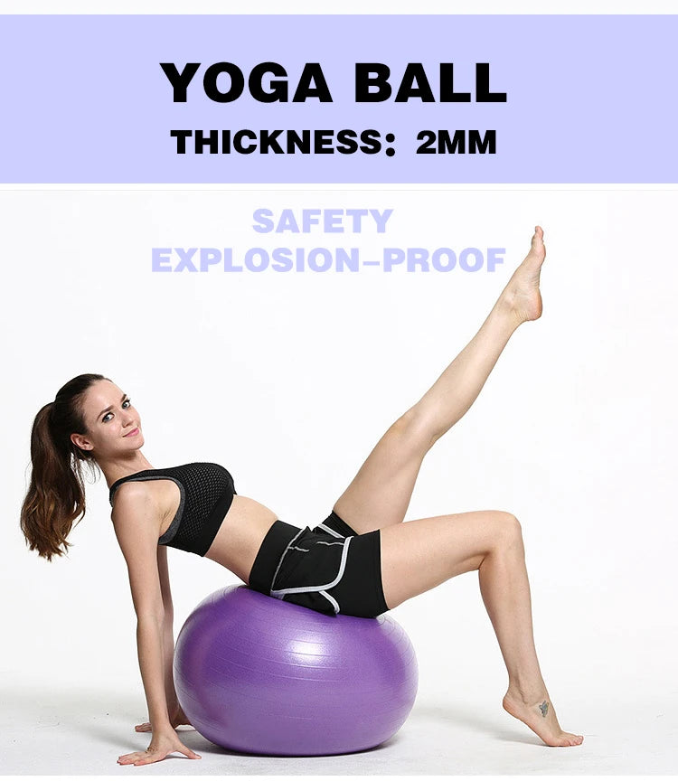 Custom Anti-Burst Exercise Ball | 55/65/75cm | 50 MOQ | Quick Pump