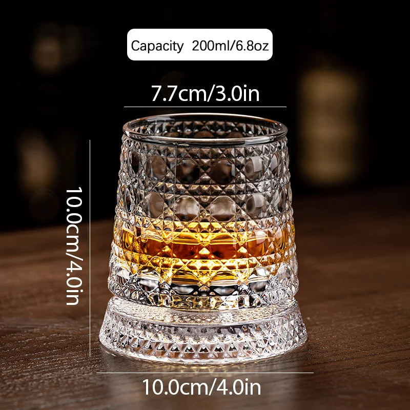 Crystal Rotating Tumbler with Diamond Engraving | 50 MOQ for Executive Gifts
