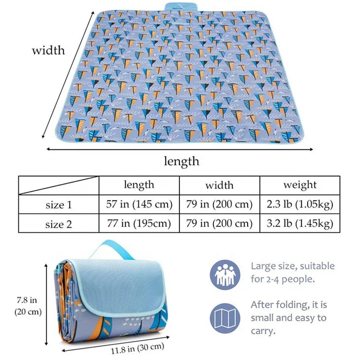 Custom Waterproof Picnic Blanket for Wholesale | Oxford Cloth + PVC | Foldable Portable Mat