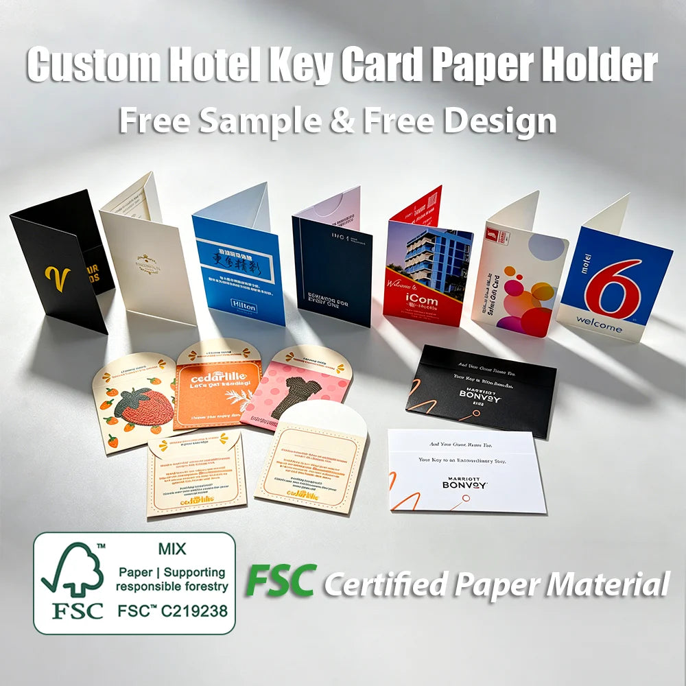 FSC Certified Hotel Key Card Holder 250gsm | Custom Logo | ISO Certified