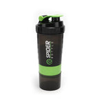 Protein Shaker Bottle with Mixing Ball and Storage Compartments for Gym and Supplements