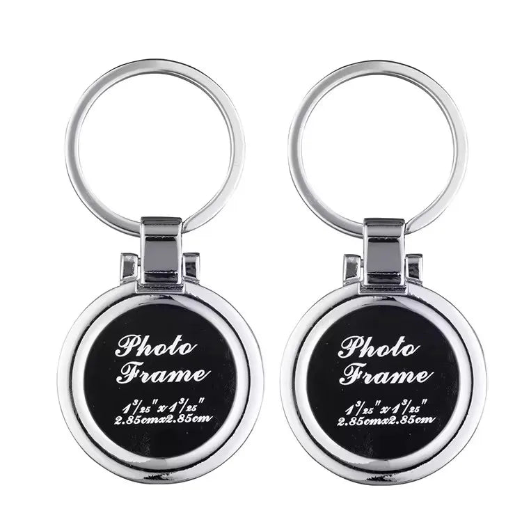 Custom Zinc Alloy Photo Keychain 100pcs MOQ | Silk Screen 7 Colors | Interchangeable Picture Frame