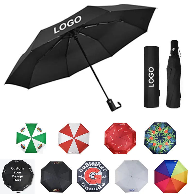 Custom Automatic Umbrella | 1 PC MOQ 190T Pongee Promotional Gift