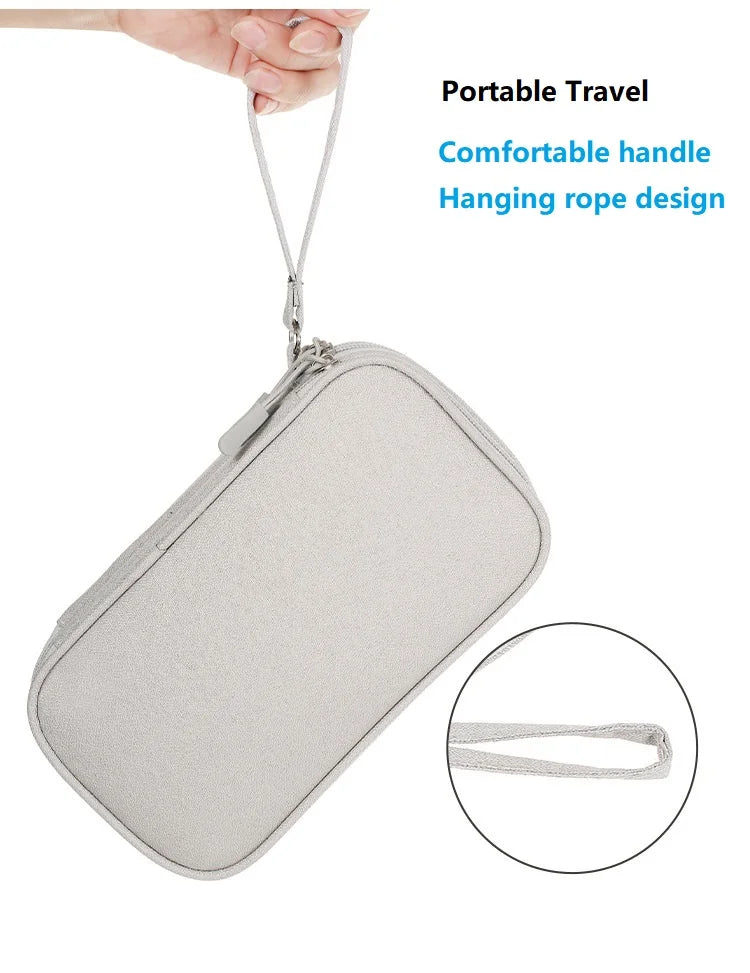 Custom Waterproof Cable Organizer Pouch 600D Oxford | Double Layer Storage Bag for Tech Accessories | Bulk Wholesale