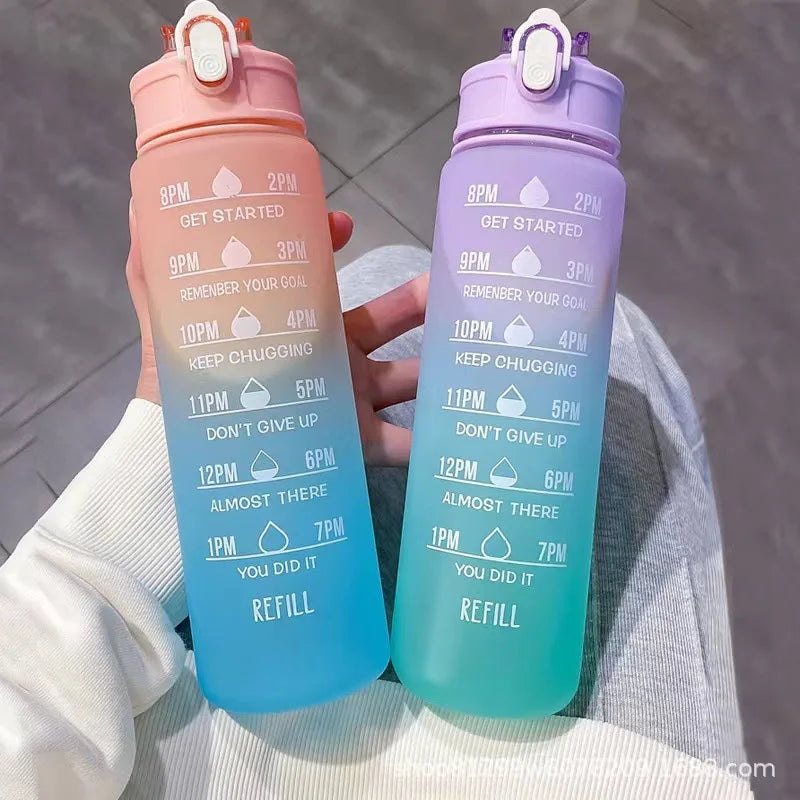 Custom 900ml Motivational Water Bottles | 5 MOQ Time Marker Fitness