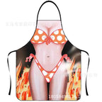 Waterproof Polyester Apron | 3D Printed Cartoon Barbecue Apron