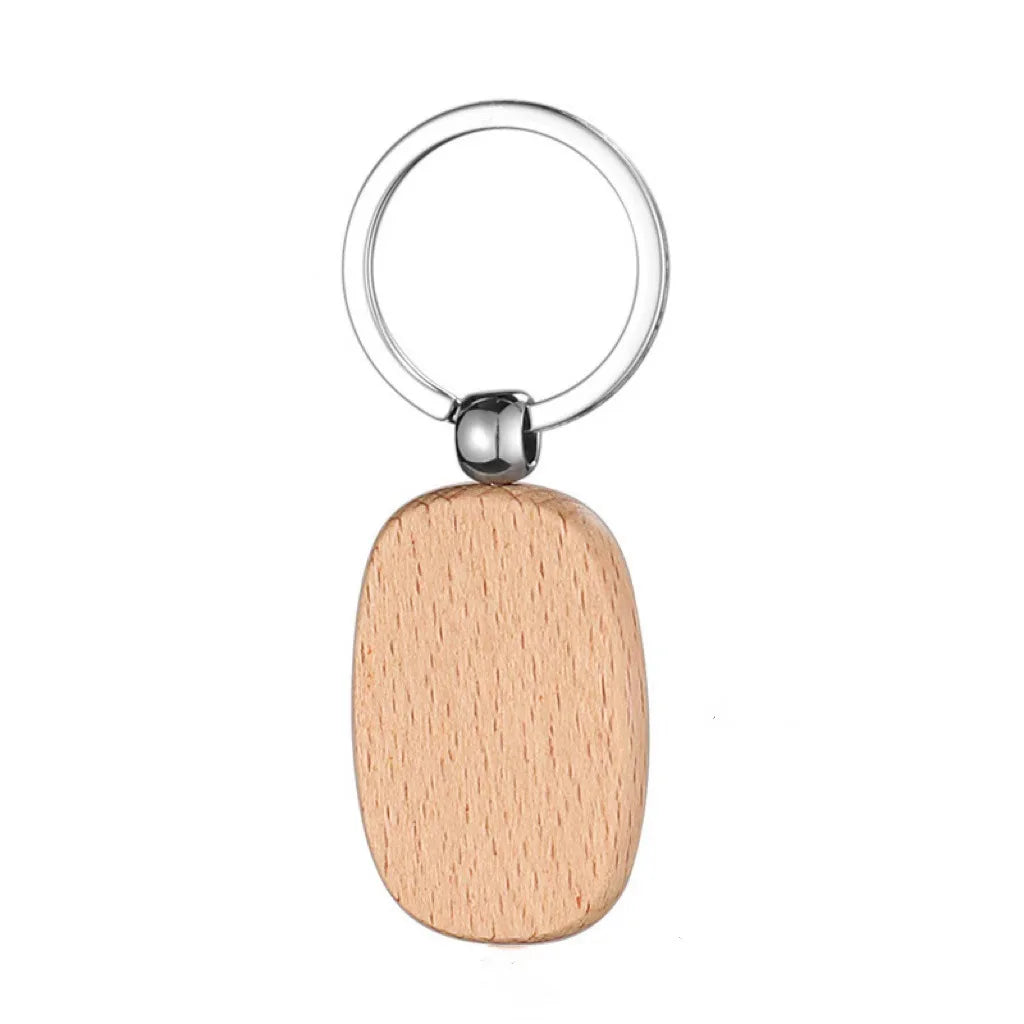 Custom Solid Wood Keychains | Laser Engraved Logo | 1,000-Piece MOQ | Promotional & Hospitality