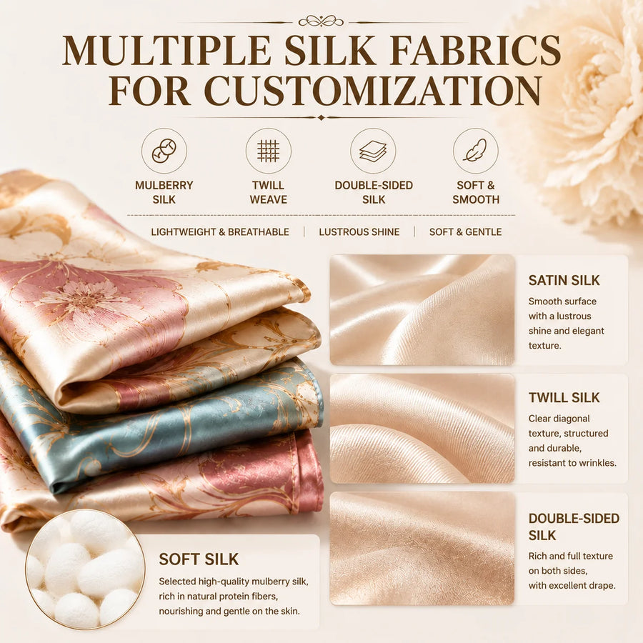 Private Label 18 Momme Mulberry Silk Scarves | Custom Woven Labels & Luxury Packaging | 100-Piece MOQ