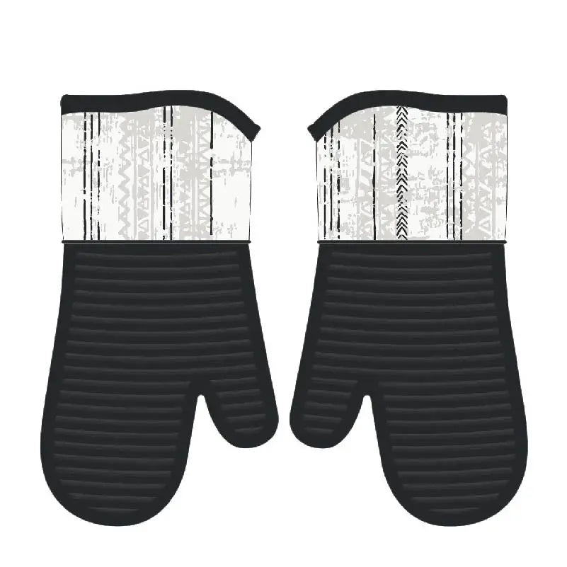 Printed Oven Mitts | Cotton Silicone Heat Resistant Gloves