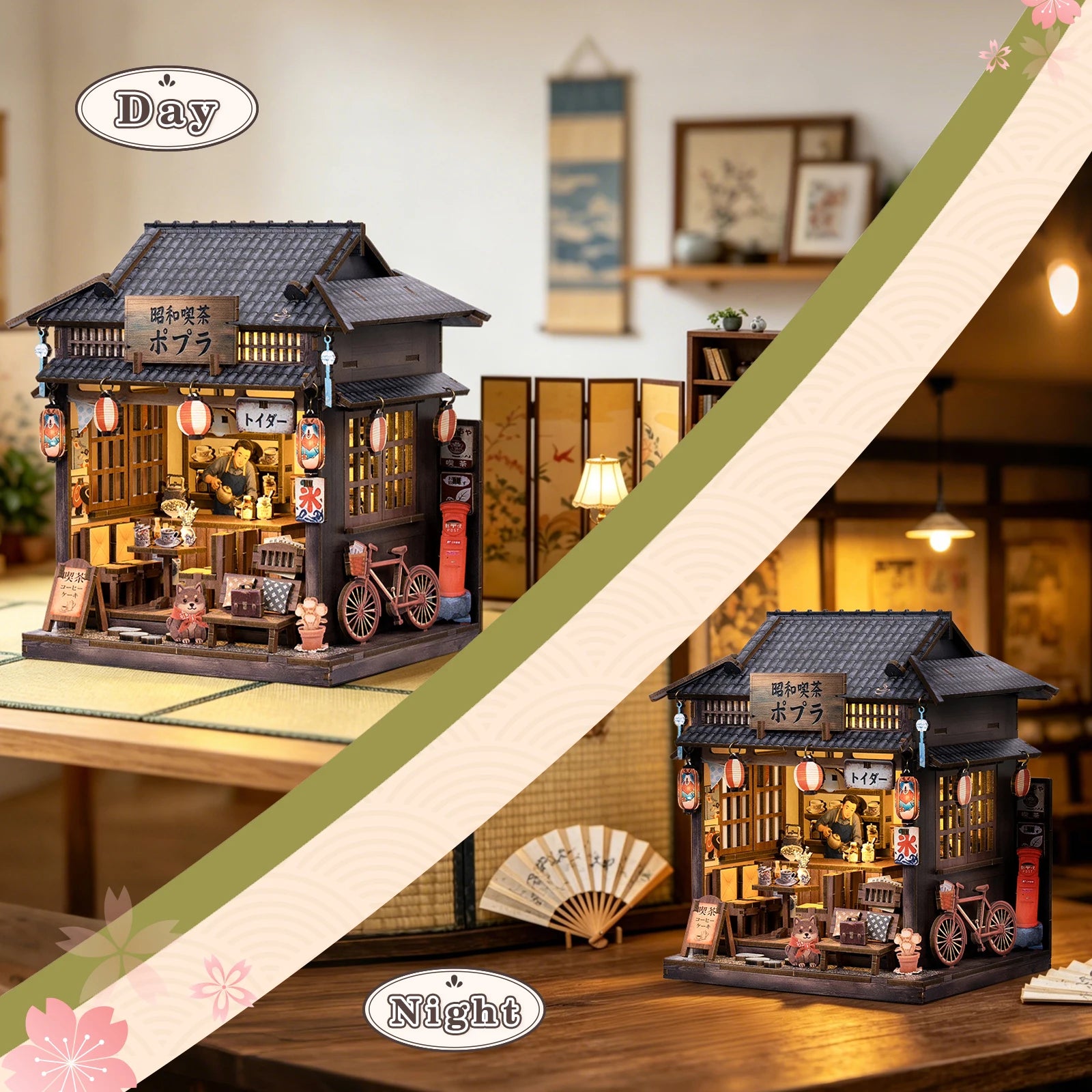 FSC-Certified 3D Wood Puzzle Book Nook | LED Light Diorama | CE EN71 CPC Certified