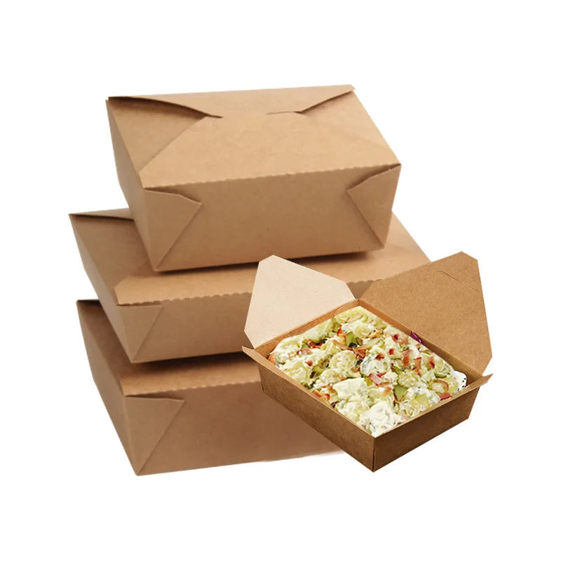 Biodegradable Kraft Food Boxes | 1,000 Pcs MOQ, 5 Sizes | Food-Grade