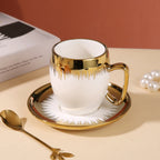 Porcelain Gold-Plated Coffee Mug Set | Custom Corporate Gifts