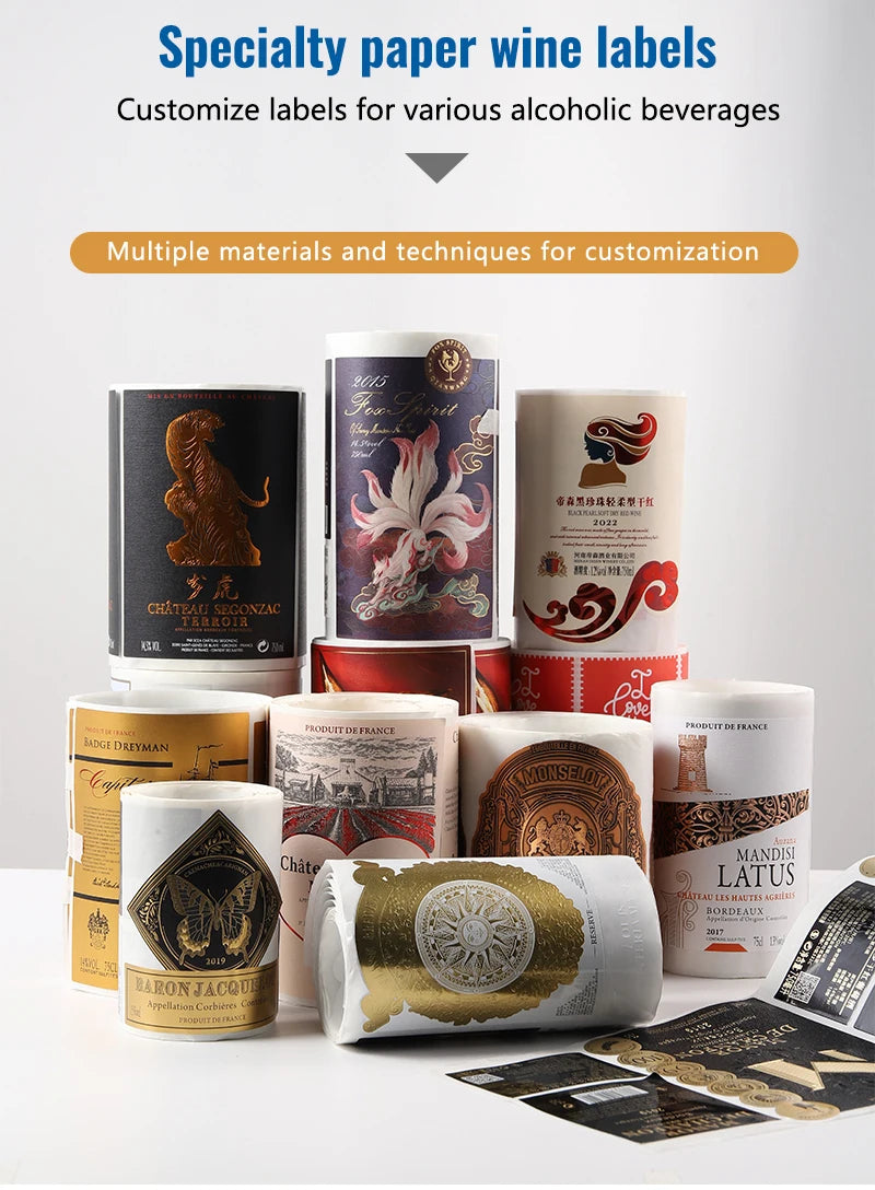 Custom Waterproof Bottle Labels — Digital Printing, 1,000 Pcs MOQ, 25+ Finishes