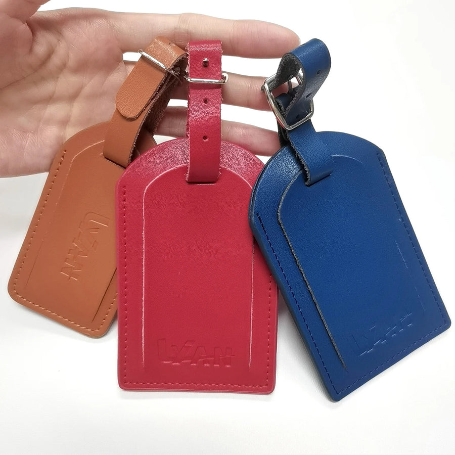 PU Leather Baggage Tag | ID Backing | 50 MOQ | Custom Color & Logo