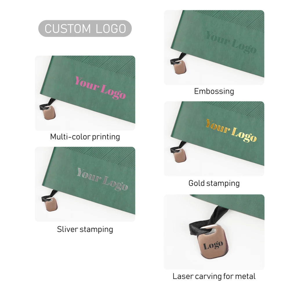 Custom Leather Notebook Set with Logo | 50-Set MOQ | $0.30/Logo