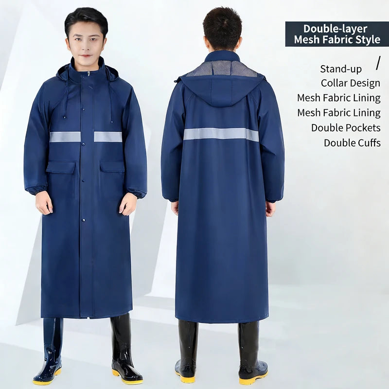 Custom Reflective Motorcycle Raincoat | 500 Pcs MOQ Heavy-Duty Oxford Cloth